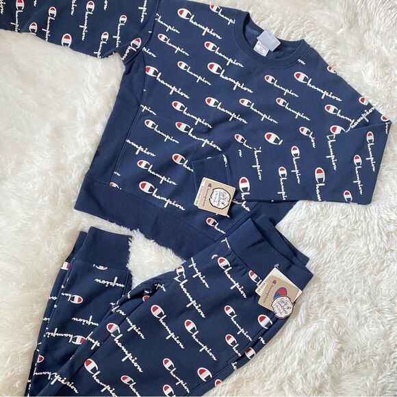 Champion Reverse Weave Crewneck Sweatshirt & Pants Two Piece Set - Picture 1 of 1